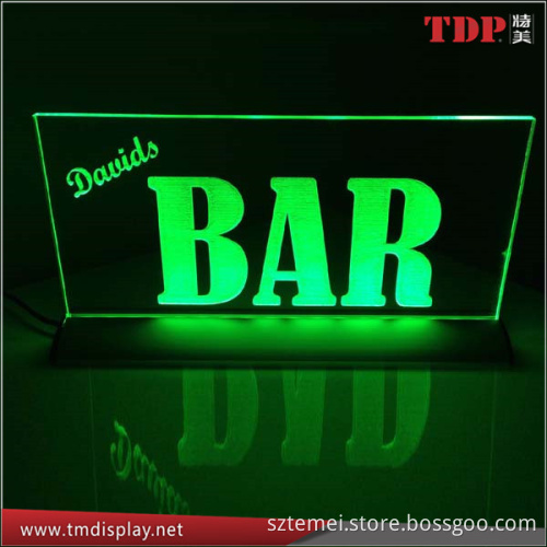 Manufacturer Custom Acrylic LED Edge Lit Sign for Advertising with Change Colors, RGB Remote Controlled
